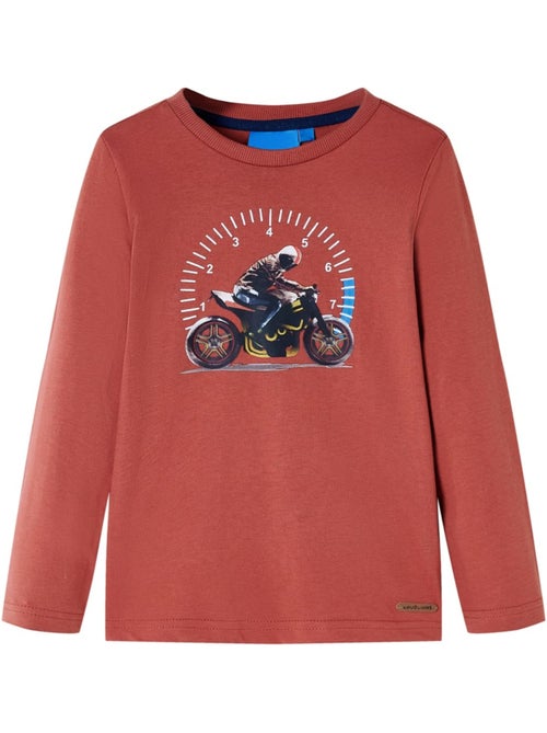 T-shirt manches longues en coton henna motocyclette - vidaxl - Kiabi