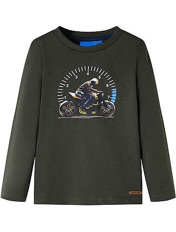 T-shirt manches longues en coton henna motocyclette - vidaxl