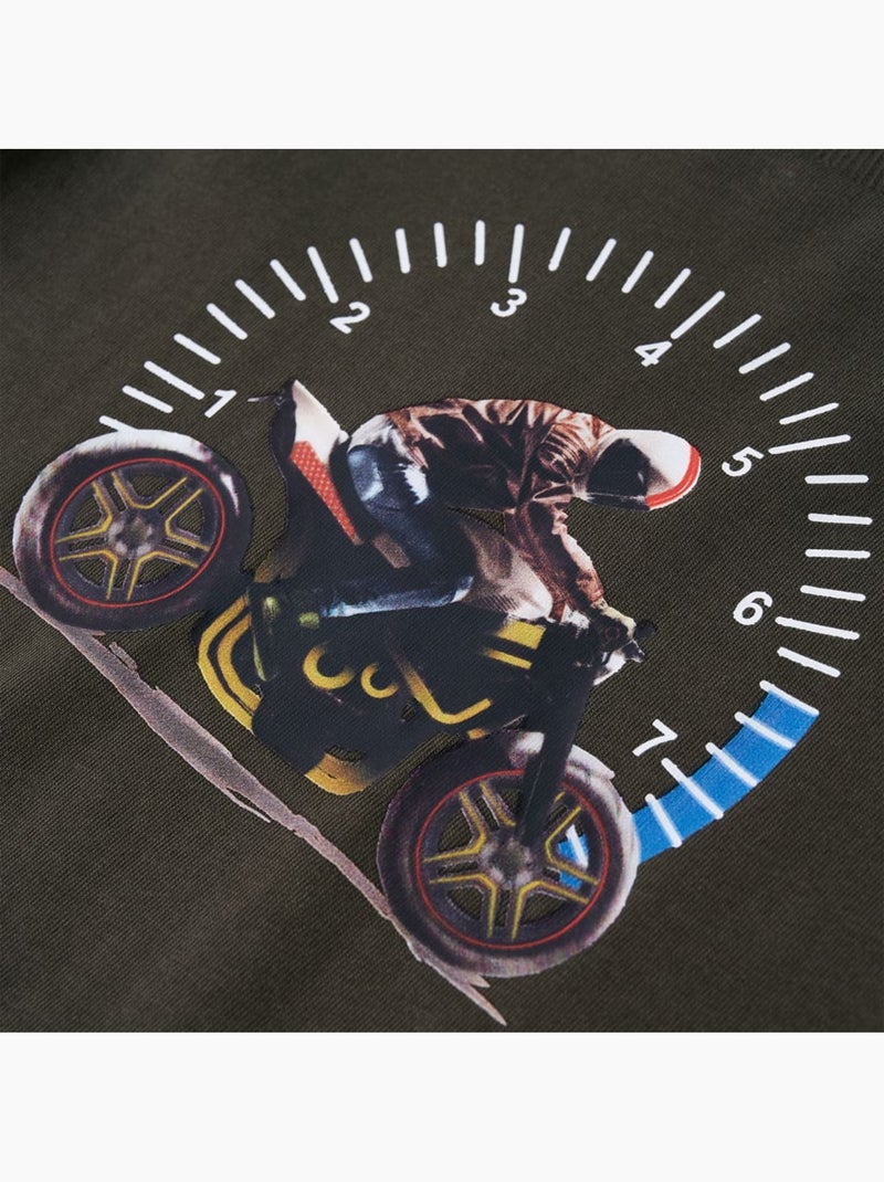 T-shirt manches longues en coton henna motocyclette - vidaxl Vert - Kiabi