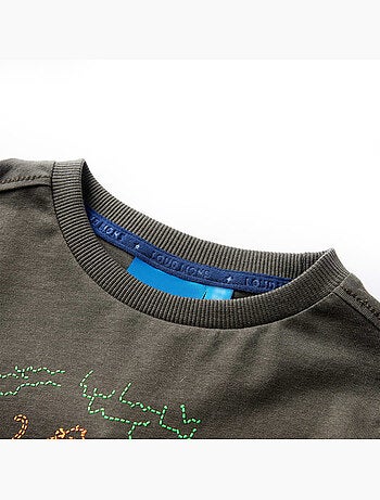 T-shirt manches longues en coton imprimé jeep - vidaxl