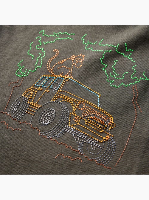 T-shirt manches longues en coton imprimé jeep - vidaxl - Kiabi