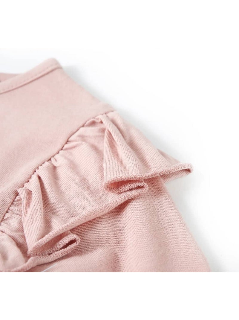 T-shirt manches longues en coton imprimé moineau avec volants - vidaxl Rose - Kiabi
