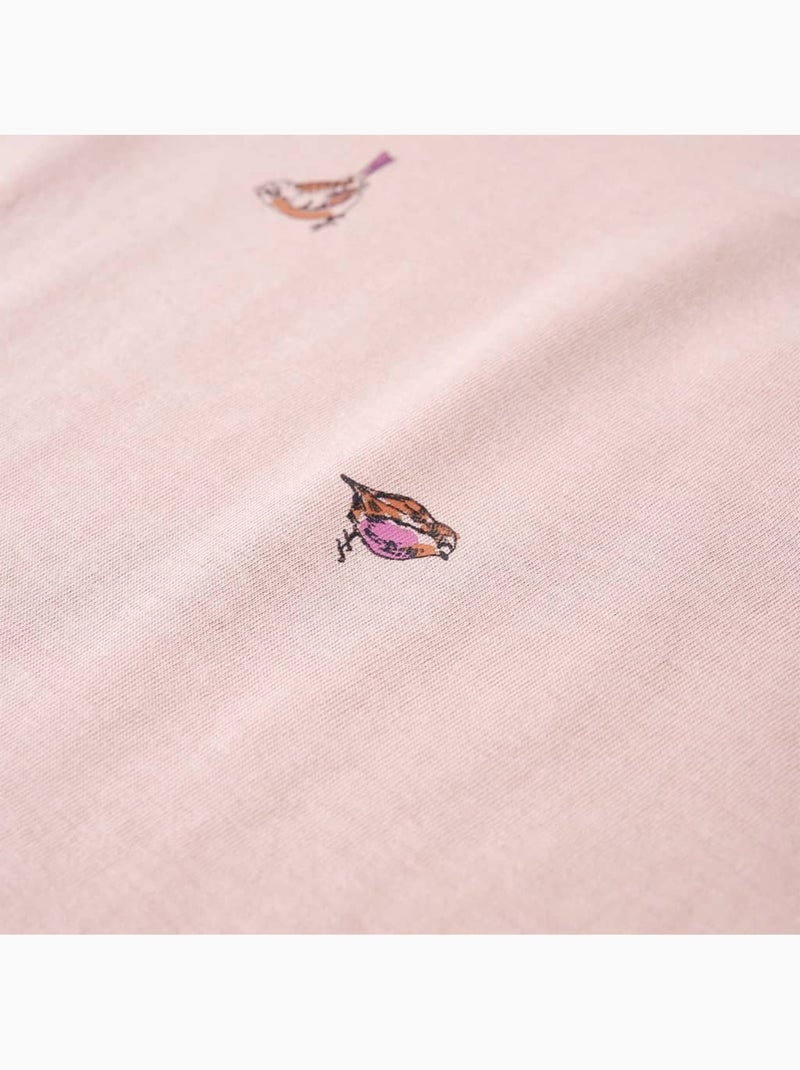 T-shirt manches longues en coton imprimé moineau avec volants - vidaxl Rose - Kiabi