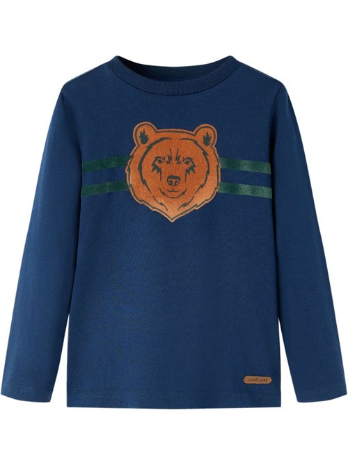 T-shirt manches longues en coton imprimé ours - vidaxl - Kiabi