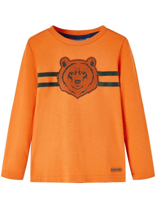 T-shirt manches longues en coton imprimé ours - vidaxl - Kiabi T-shirt manches longues en coton imprimé ours - vidaxl - Kiabi