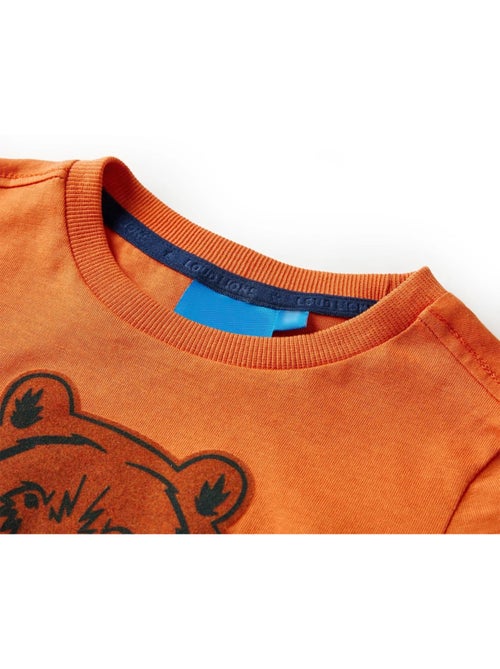 T-shirt manches longues en coton imprimé ours - vidaxl - Kiabi T-shirt manches longues en coton imprimé ours - vidaxl - Kiabi