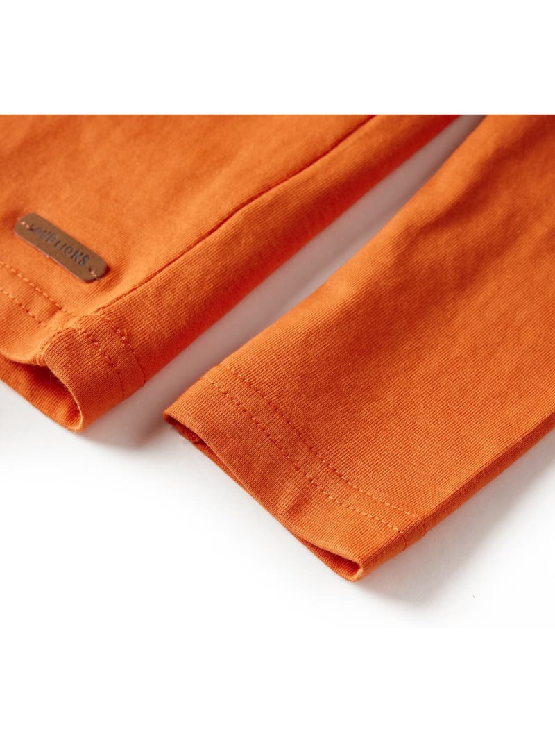 T-shirt manches longues en coton imprimé ours - vidaxl Orange - Kiabi