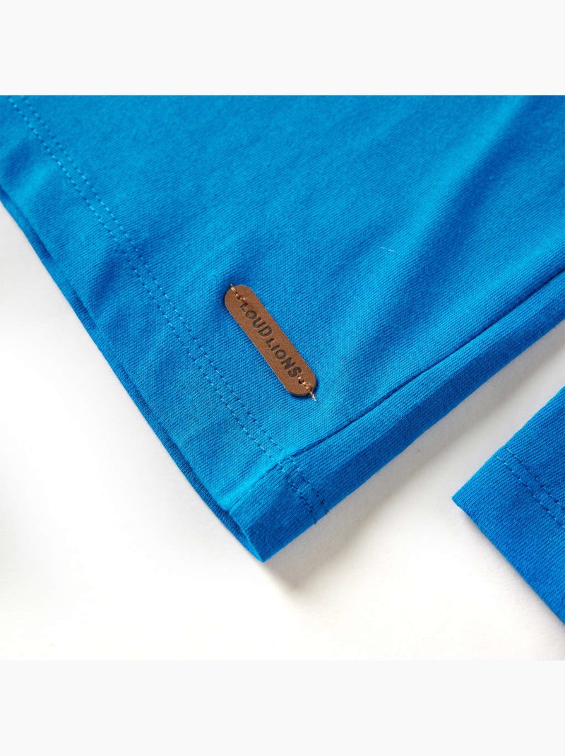 T-shirt manches longues en coton imprimé tigre - vidaxl Bleu - Kiabi