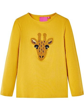T-shirt manches longues en coton stretch avec cerf - vidaxl