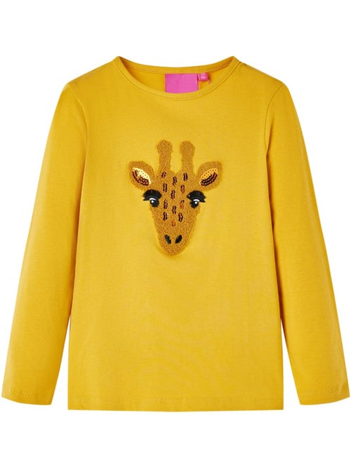 T-shirt manches longues en coton stretch avec cerf - vidaxl - Kiabi