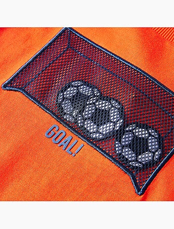 T-shirt manches longues en coton vif avec but de football - vidaxl
