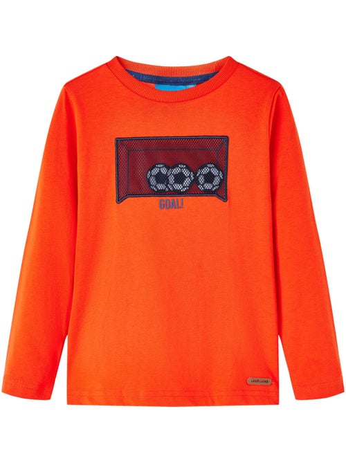 T-shirt manches longues en coton vif avec but de football - vidaxl - Kiabi