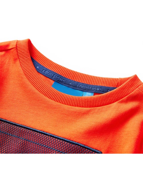 T-shirt manches longues en coton vif avec but de football - vidaxl - Kiabi