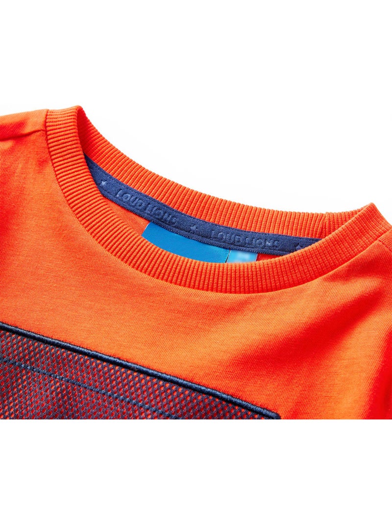T-shirt manches longues en coton vif avec but de football - vidaxl Orange - Kiabi