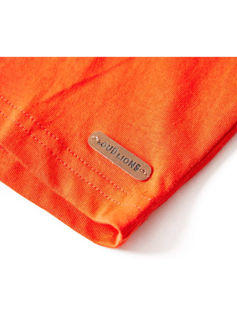 T-shirt manches longues en coton vif avec but de football - vidaxl Orange - Kiabi