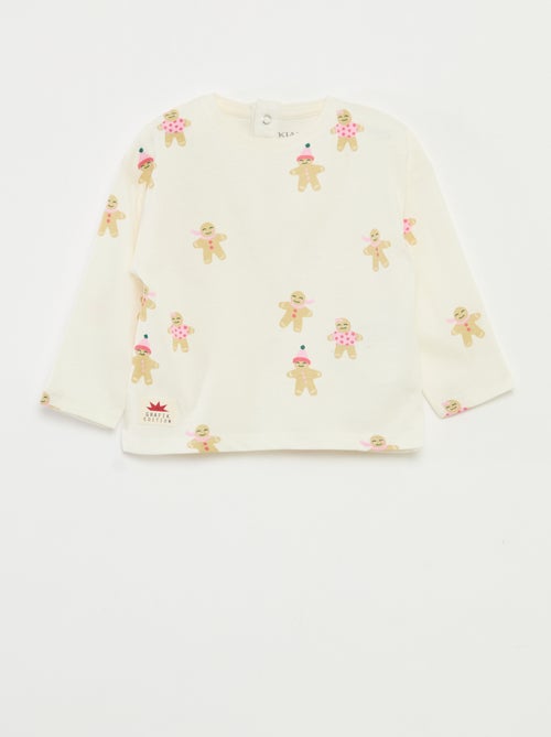 T-shirt manches longues en jersey coton - Kiabi