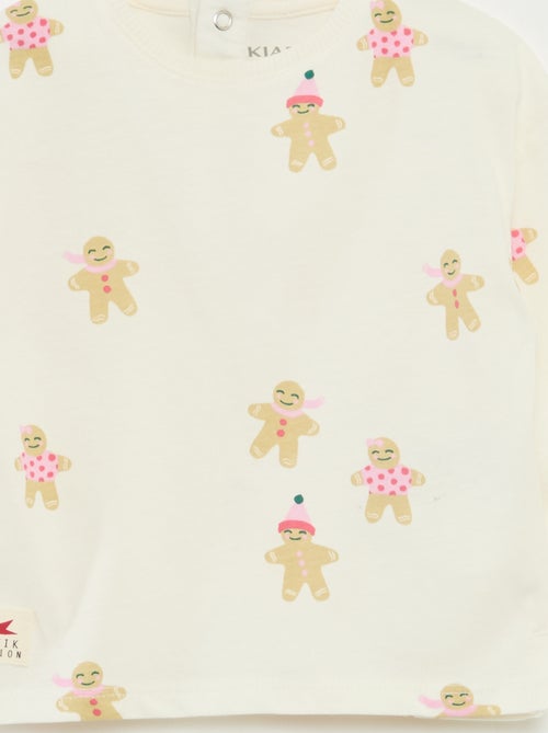 T-shirt manches longues en jersey coton - Kiabi