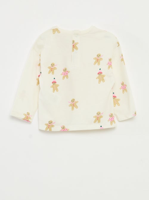 T-shirt manches longues en jersey coton - Kiabi