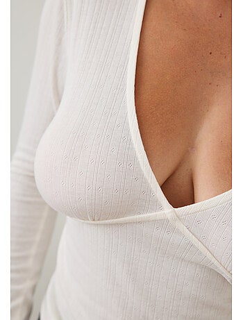 T-shirt manches longues en pointelle ella