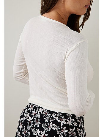 T-shirt manches longues en pointelle ella