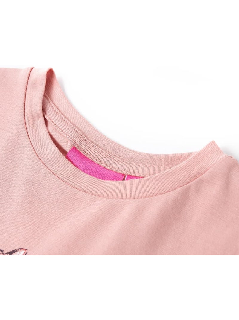 T-shirt manches longues enfant coton élasthanne imprimé cerf et lapin - vidaxl Rose - Kiabi