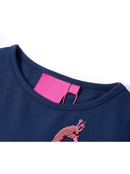 T-shirt manches longues enfant coton élasthanne motif paon brillant - vidaxl - Kiabi