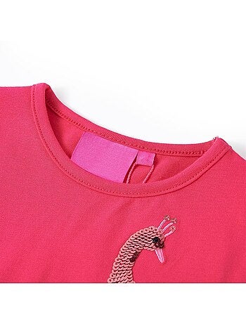T-shirt manches longues enfant coton élasthanne motif paon brillant - vidaxl