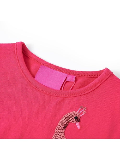 T-shirt manches longues enfant coton élasthanne motif paon brillant - vidaxl - Kiabi