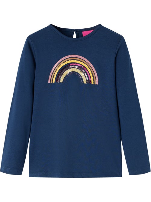T-shirt manches longues enfant coton extensible motif arc-en-ciel - vidaxl - Kiabi