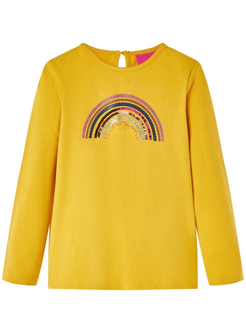 T-shirt manches longues enfant coton extensible motif arc-en-ciel - vidaxl - Kiabi T-shirt manches longues enfant coton extensible motif arc-en-ciel - vidaxl - Kiabi
