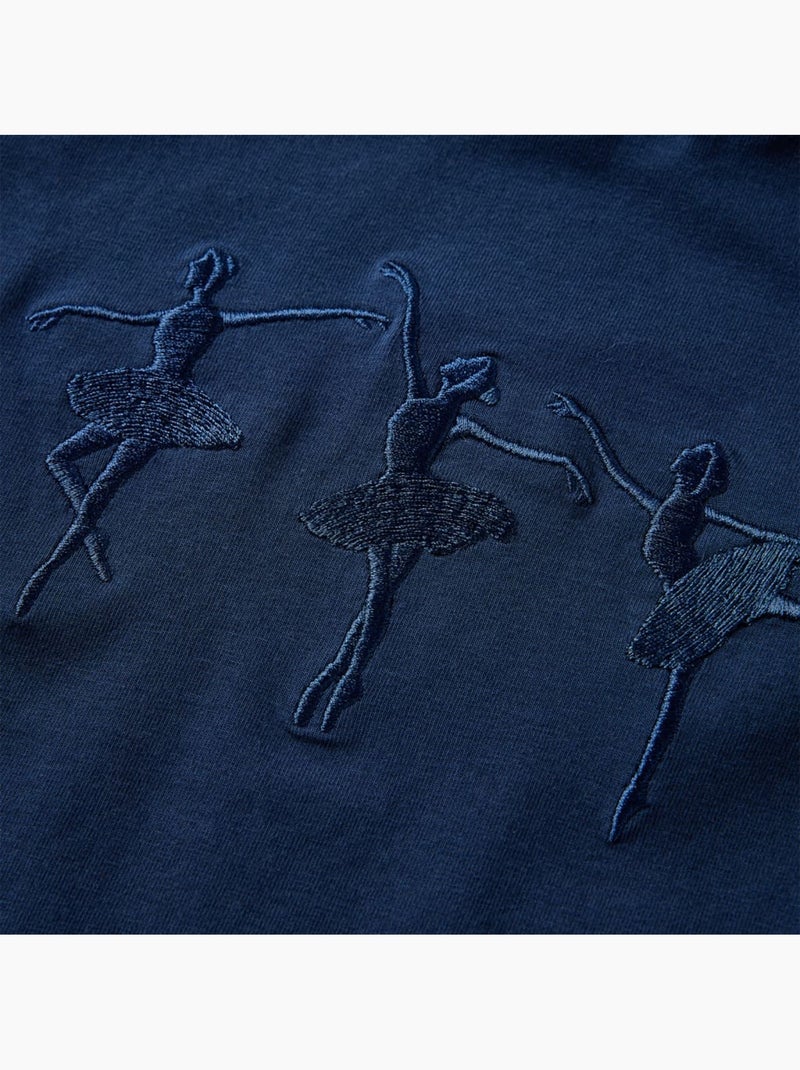 T-shirt manches longues enfant coton imprimé ballerines - vidaxl Bleu - Kiabi