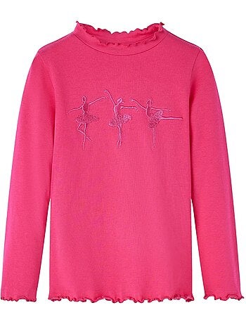T-shirt manches longues enfant coton imprimé ballerines - vidaxl