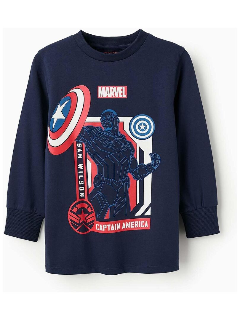 T-shirt manches longues et imprimé Captain America MARVEL CAP AMERICA ...