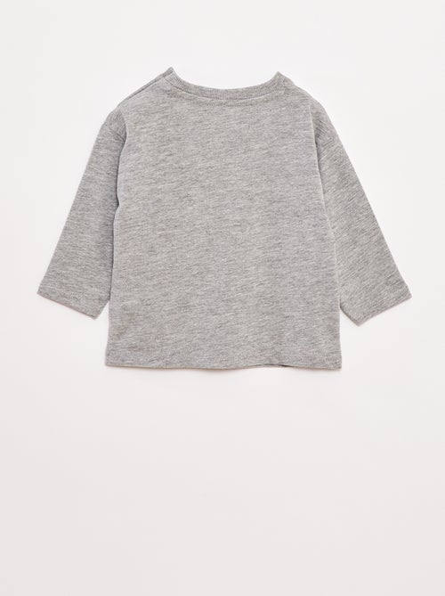 T-shirt manches longues et poche poitrine - Kiabi