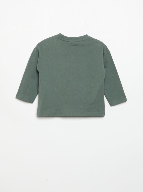 T-shirt manches longues et poche poitrine - Kiabi
