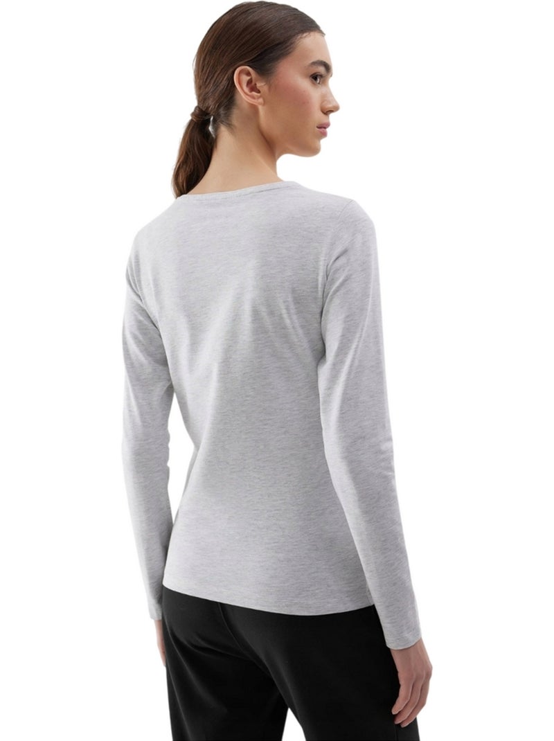 T-shirt manches longues f218 - 4f Gris clair - Kiabi