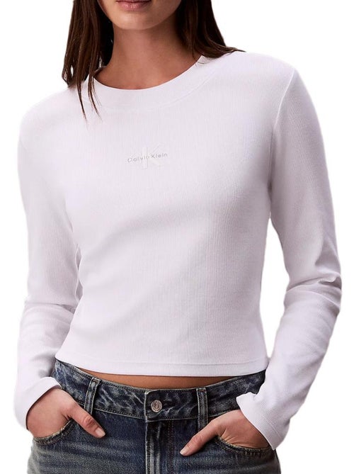 T-Shirt Manches Longues Femme Calvin Klein Jeans - Kiabi