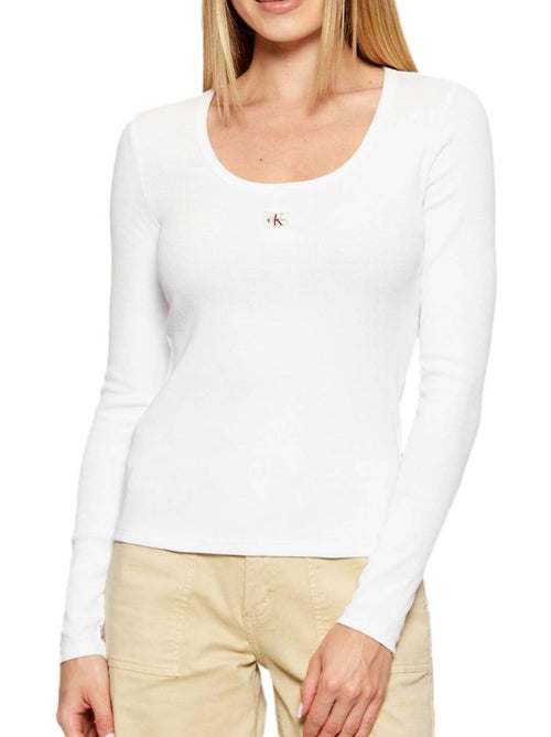 T-Shirt Manches Longues Femme Calvin Klein Jeans - Kiabi