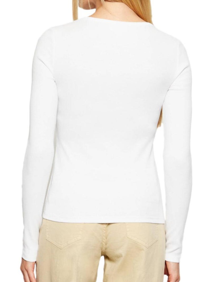 T-shirt manches longues femme calvin klein jeans Blanc - Kiabi