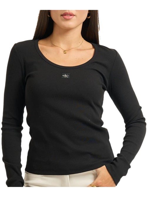 T-Shirt Manches Longues Femme Calvin Klein Jeans - Kiabi