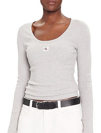 T-Shirt Manches Longues Femme Calvin Klein Jeans Woven