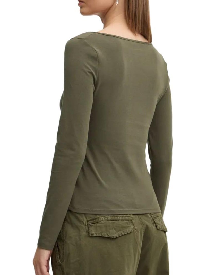 T-shirt Manches Longues Femme Tommy Hilfiger Vert - Kiabi