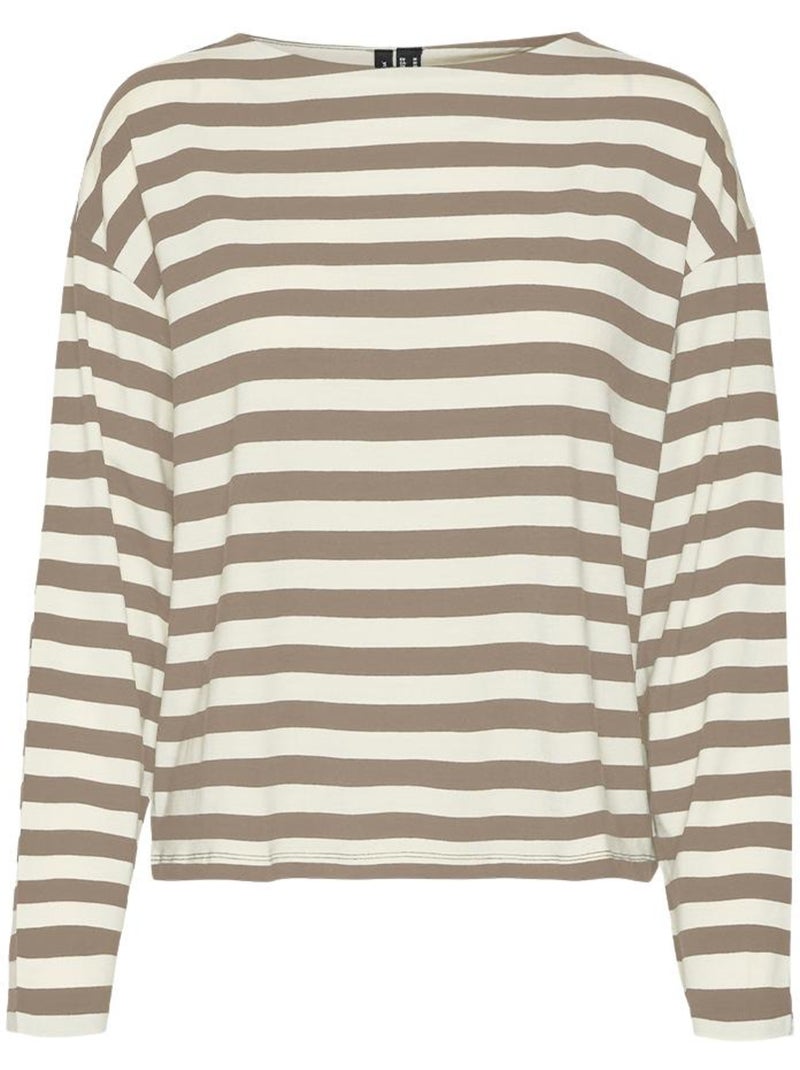 T-Shirt Manches Longues Femme Vero Moda Marron cappuccino - Kiabi