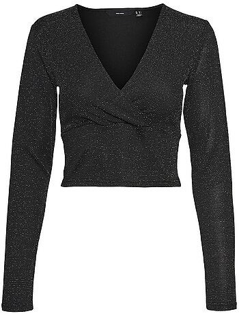 T-Shirt Manches Longues à Paillettes Femme Vero Moda