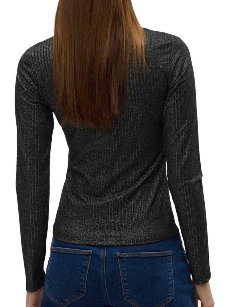 T-shirt manches longues femme vero moda Noir Argenté - Kiabi