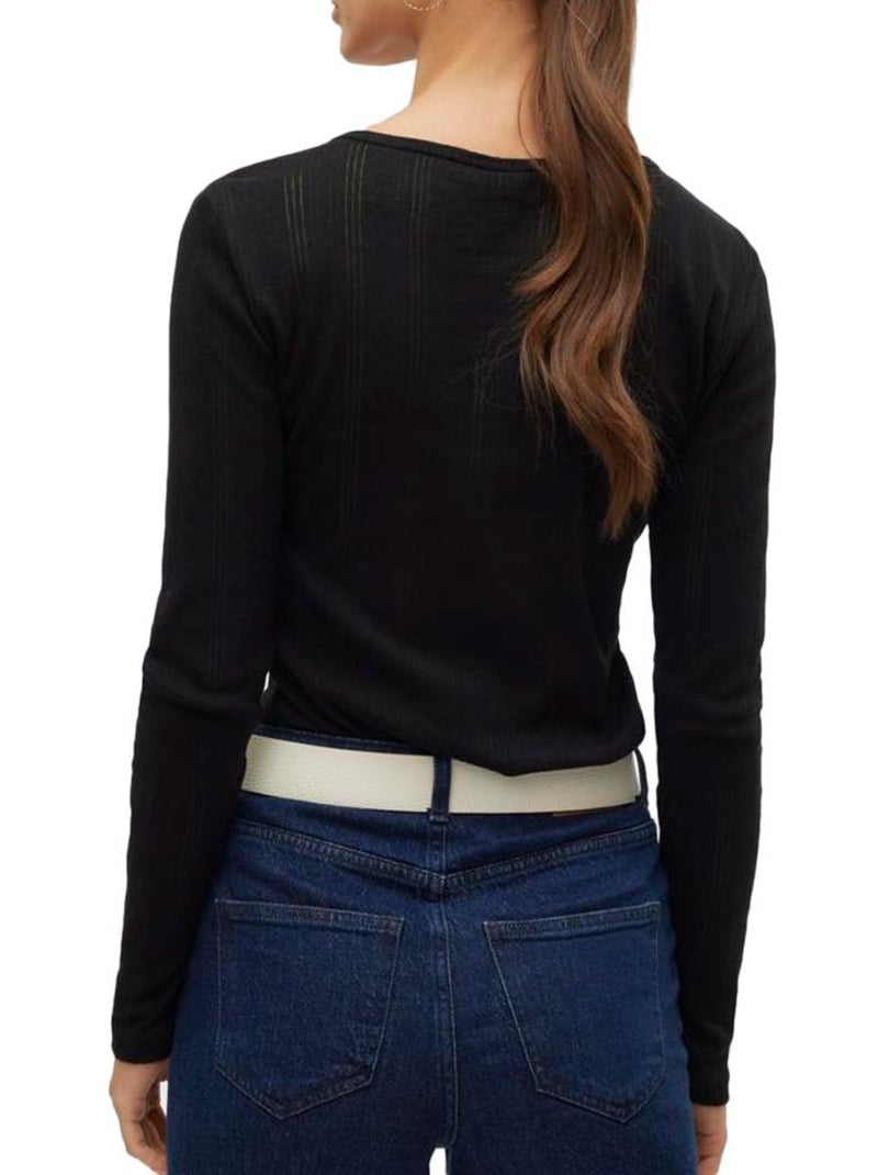 T-Shirt Manches Longues Femme Vero Moda Noir - Kiabi
