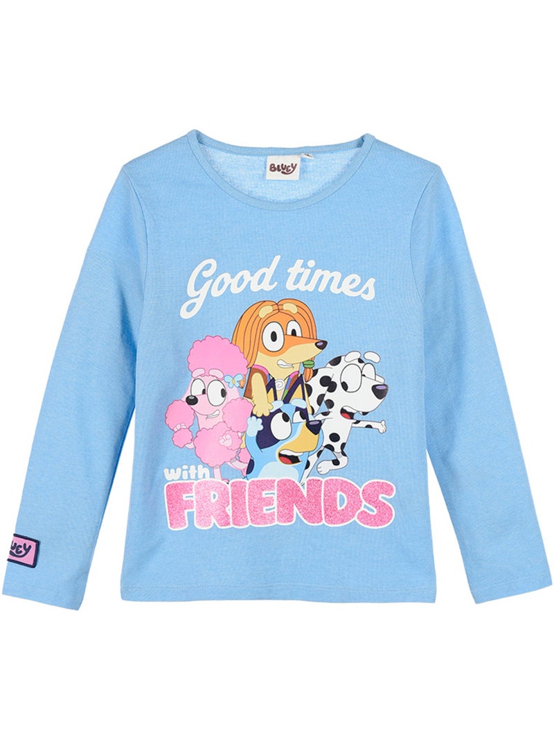 T-shirt manches longues   fille bluey - licence officielle Bleu - Kiabi