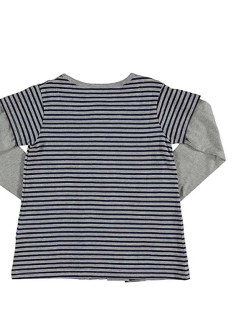 T-shirt manches longues fille FASILL - MISS GIRLY Bleu marine - Kiabi