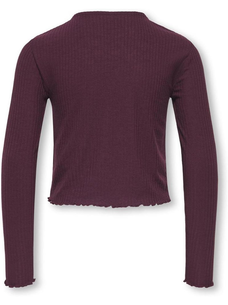 T-shirt manches longues fille kids only Violet prune - Kiabi