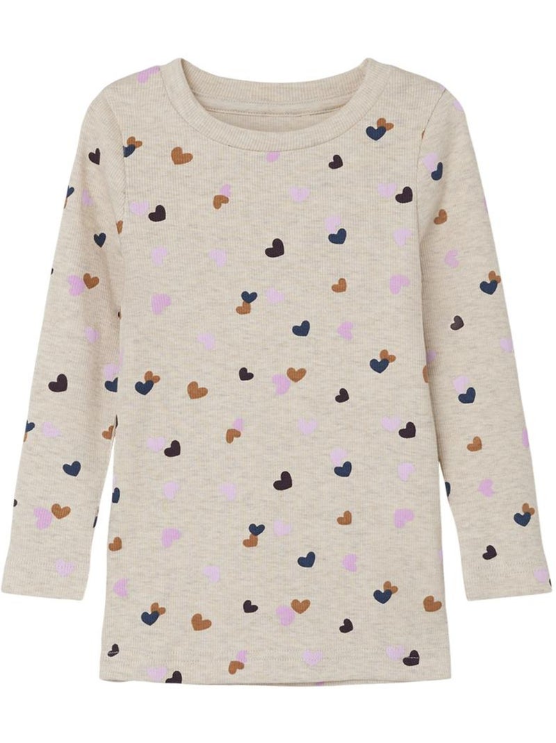 T-shirt manches longues fille name it Beige - Kiabi